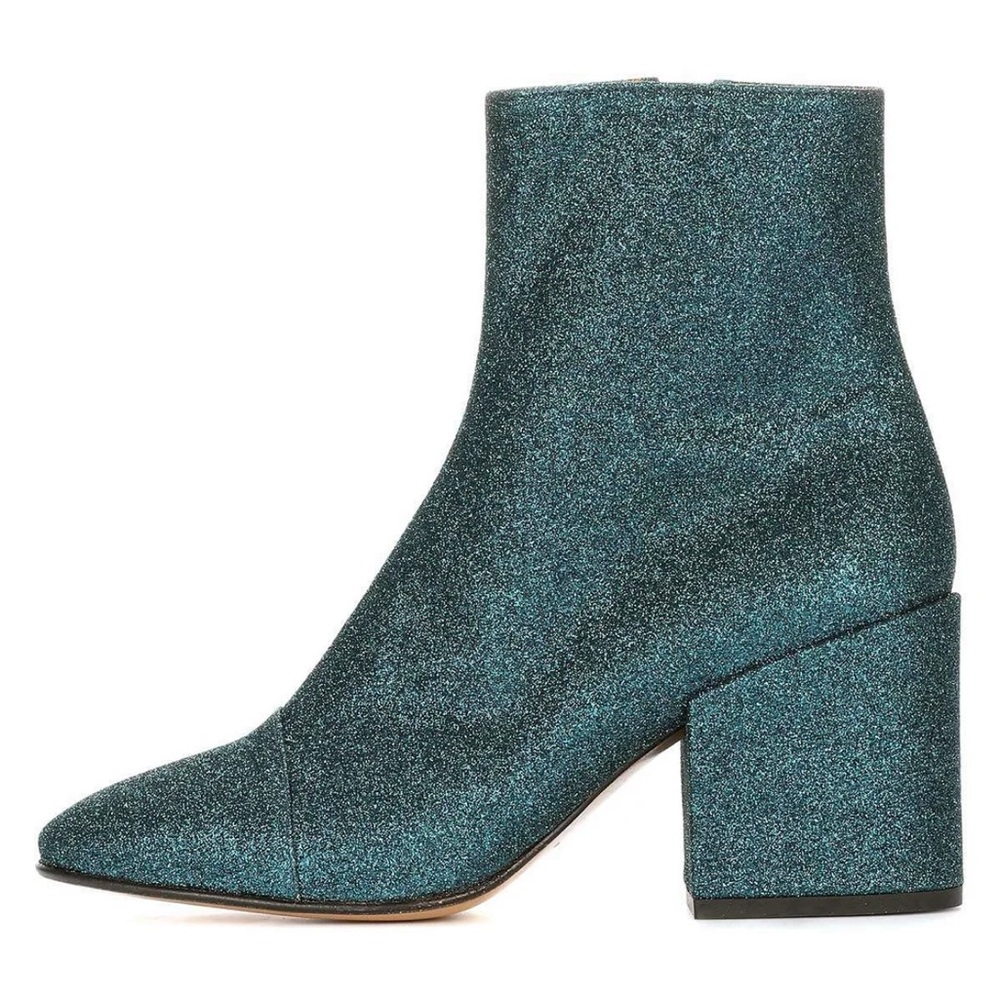 Dries Van Noten Ikat Glitter Block Heel Bootie Boots - Picture 2 of 16